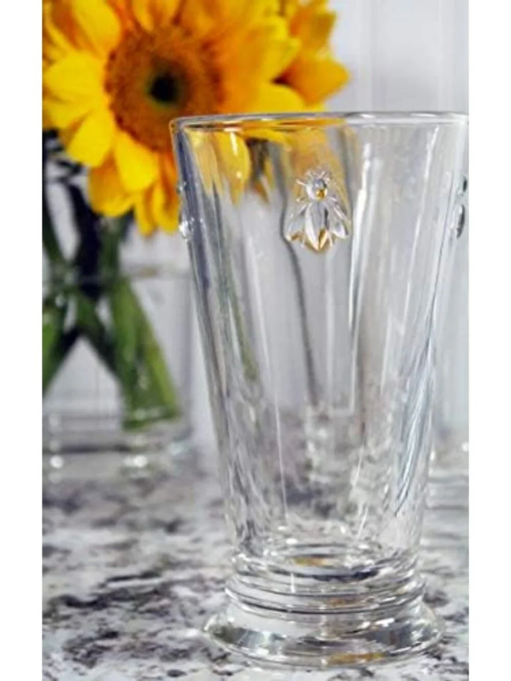 Elegant Double Old Fashioned Tumblers Set of 6 - Fancy Bee Glassware (15 oz)